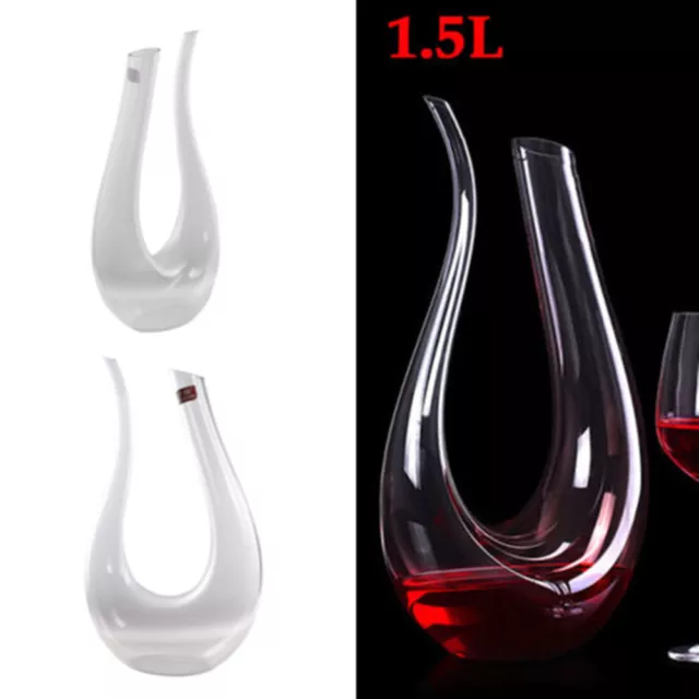 1.5L Lead-Free Glass Wine Carafe Hand Made Red Wine Decanter Carafe New