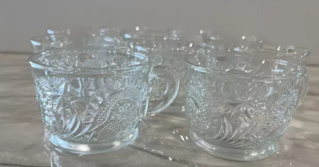 Slewed Horseshoe Radiant Daisy By L.E. Smith Punch Glasses Set Of 10 EUC