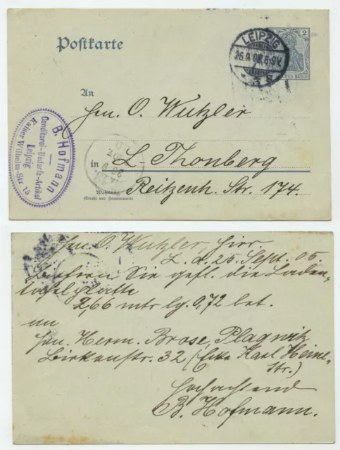 91005 - Ganzsache P 63 X - Postkarte - Leipzig 26.9.1905