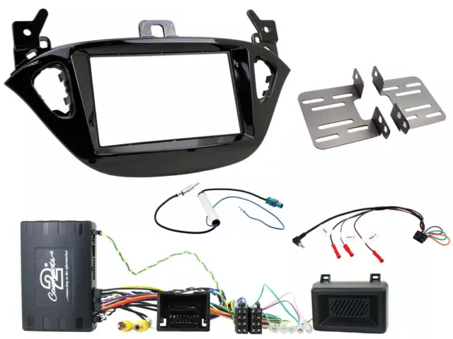 Double Din Stereo Fitting Kit + Steering Controls to fit Opel Adam 2013-21 2