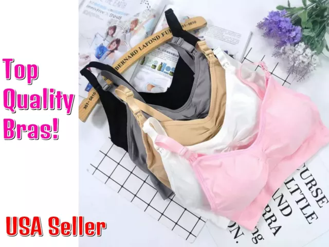 5 Pack Nursing Maternity Bra Breastfeeding Wire Free Push Up Women Tank Top US