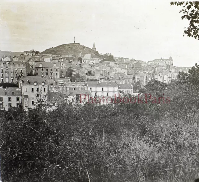 City to identify France or Spain c1920 Photo Glass Plate Vintage V28L29n
