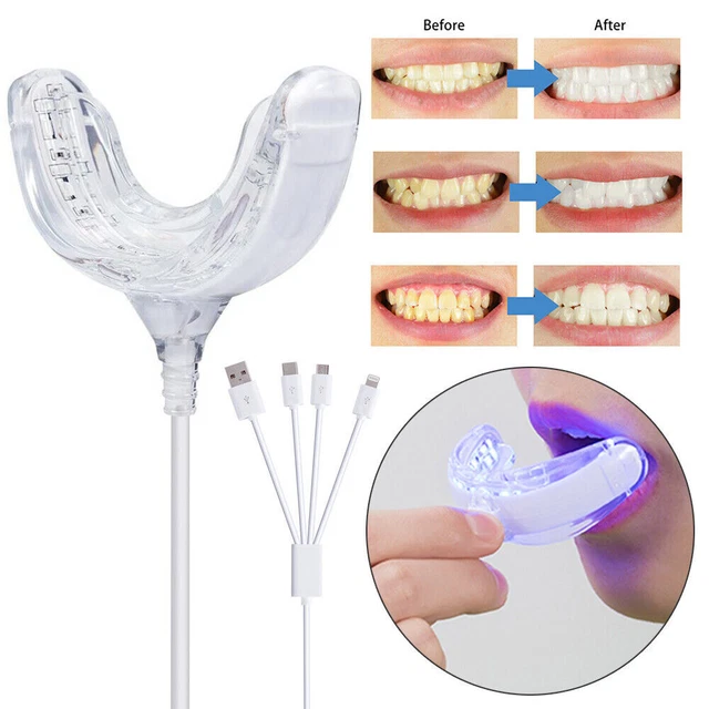 Sbiancamento denti 16 luce LED blu vassoio bocca sbiancamento denti luce esaltatore nuovo.