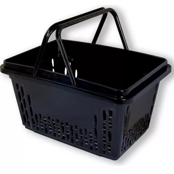 Einkaufskorb 28 L Kunststoffkorb Tragekorb Einkaufskiste Shopping Basket schwarz