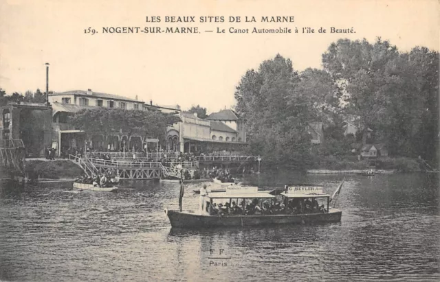 Cpa 94 Nogent Sur Marne / Le Canot Automobile Ile De Beaute
