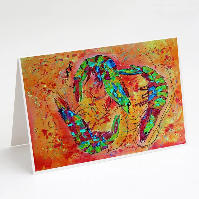 Shrimp Greeting Cards and Envelopes Pack of 8 8361GCA7P
