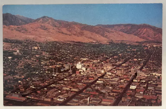 Aerial Air View Salt Lake City Utah UT Unposted Vintage Chrome Postcard