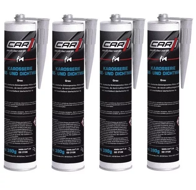 4 x 310 ml carrosserie CAR1 mastic et adhésif, cartouche GRIS CO 3106