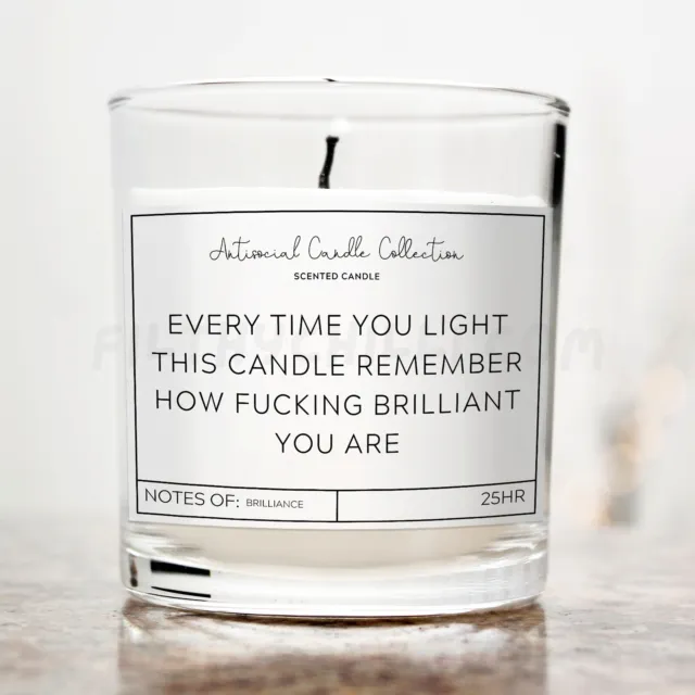 Funny Joke You're Brilliant Birthday Candle Gift for Mum Her Best Friend Sister