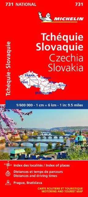 Czech Republic, Slovak Republic - Michelin National Map 731 by Michelin Folded B