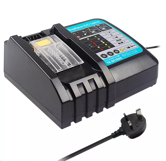 Fast Battery Charger Fit For Makita BL1830 BL1840 BL1850 7.2V-18V 3A LCD Display