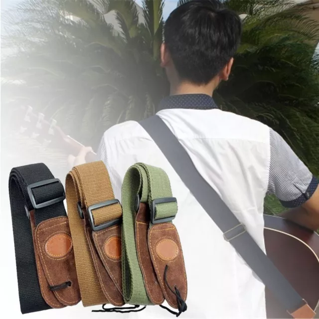 Adjustable Grace Soft Guitar Strap Leather Band Webbing Belt Guitar Accessories