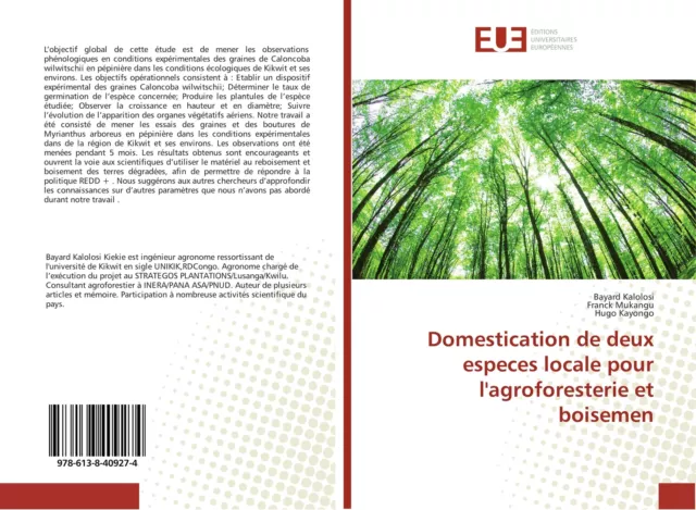 Domestication de deux especes locale pour l'agroforesterie et boisemen Buch 2018