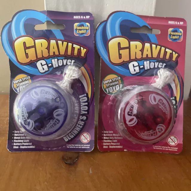 Set Of 2 X GRAVITY G-HOVER VINTAGE FLASHING LIGHT! YO-YO’s - New Old Stock
