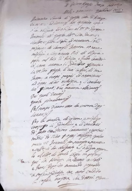 H34) Lotto Manoscritti Ottocenteschi Feudo Di Cametrici, Piazza Armerina