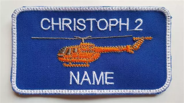 Luftrettung Bo105 Christoph Namensschild Bestickt M. Wunschnamen Aufnäher Patch