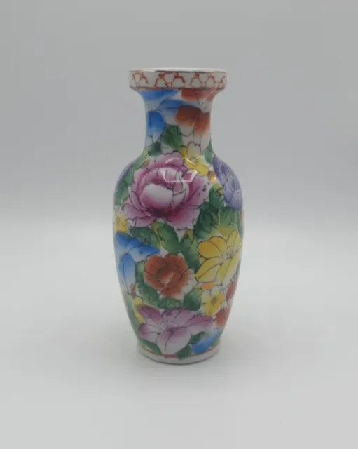 Vase En Porcelaine, excellent état, 16 cm de haut, décor fleurs