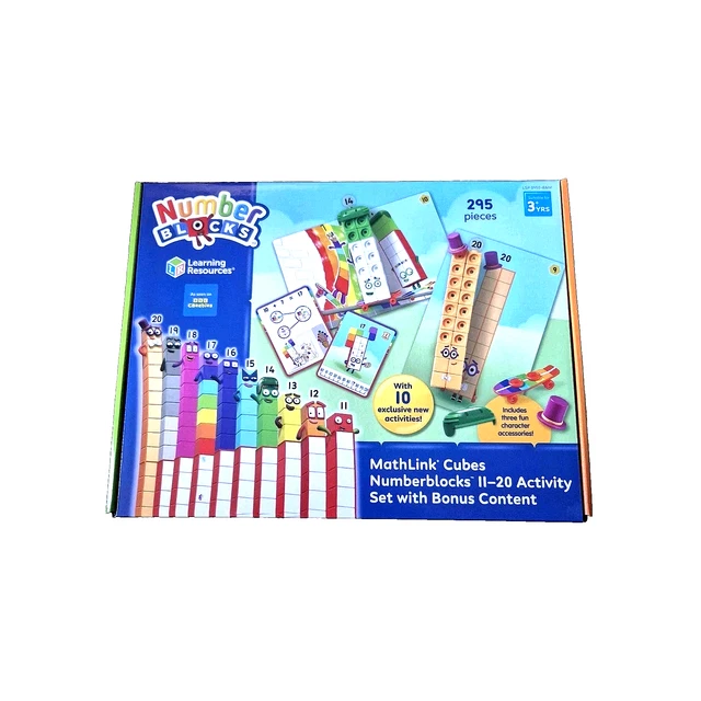 LEARNING RESOURCES MATHLINK Cubes Numberblocks 11-20 Activity Set Kids ...