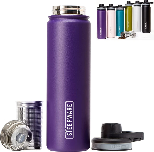 Steepware Tea Tumbler, Tea Thermos, 22Oz, Violet- Travel Bottle with Tea Infuser