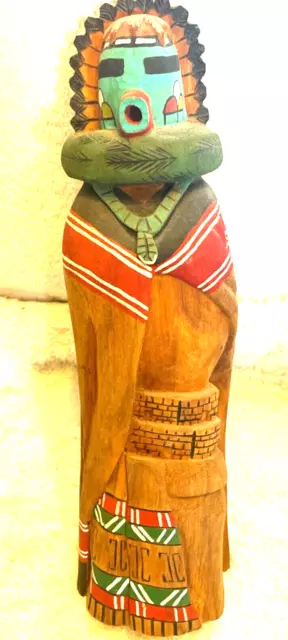 ESCULTURA DE ARTE Kachina Kachina firmada por nativos americanos temprano en la mañana