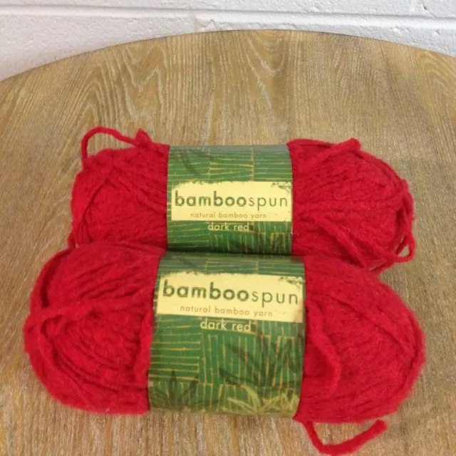 Bamboo Spun Natural Bamboo Yarn Bamboo/Polyamide 06 Dark Red 2 Skeins