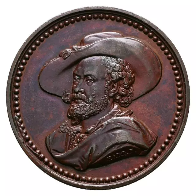 Linnartz BELGIEN Rubens Bronzemedaille 1840 (L.J. Hart) Vorzüglich/Stempelglanz