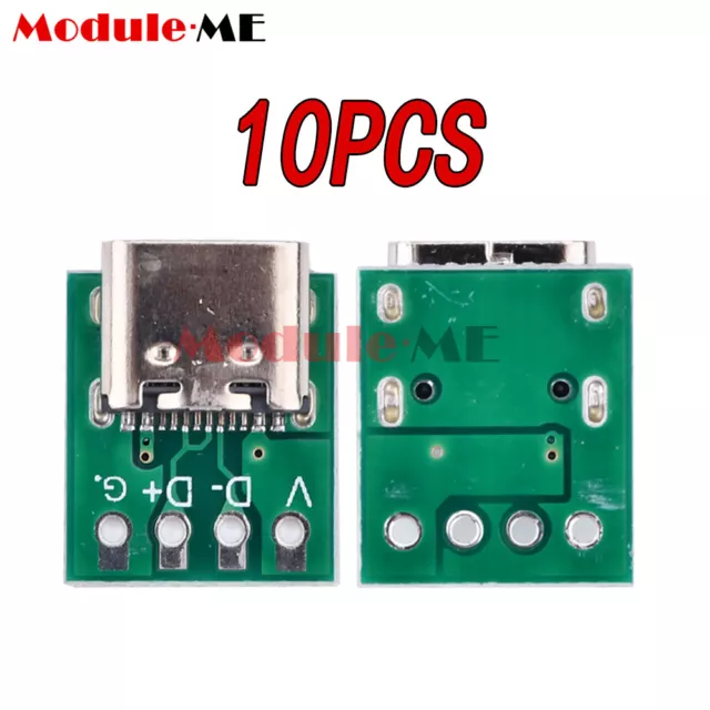 10PCS TYPE-C Female Test Board Double Side Forward USB3.1 16P to 2.54 Board New