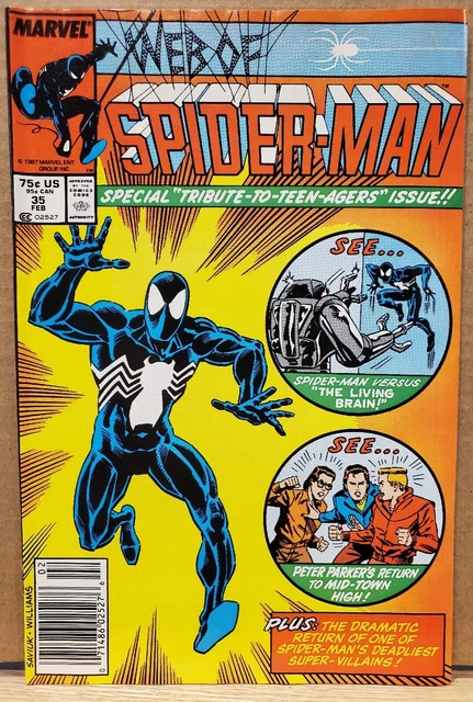 Web of Spider-Man 35 Newstand Living Brain Gerry Conway Alex Saviuk 1988 Marvel