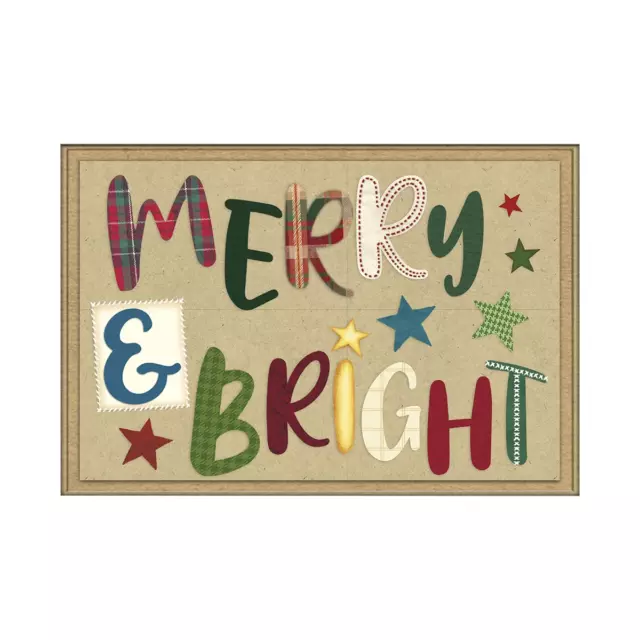 Rustic Merry & Bright - Kraft Boxed Holiday Cards - 12ct.