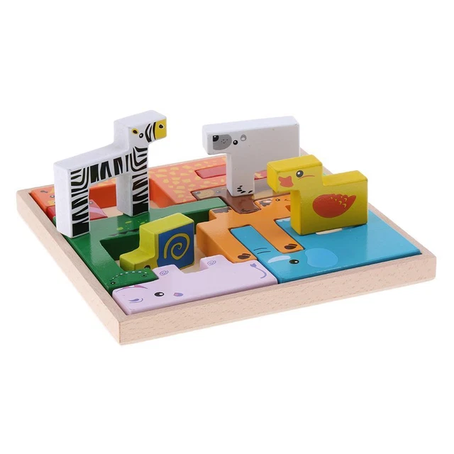 Colorful Wooden Tangram Brain Teaser Geometric Puzzle