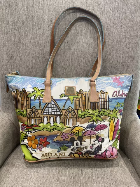 2014 Disney Dooney & Bourke Aulani Aloha Mickey On Beach Nylon Tote Shoulder Bag
