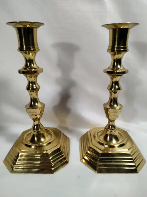 Solid Brass Candlestick Holder Lacquered Pair 9 1/2" Candle Holder Housewares