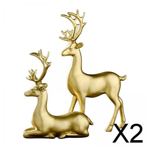 2X Résine Couple Statue Ornement Cadeaux De Mariage Décor De Mariage Cerf Elk