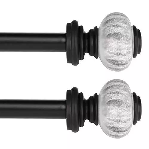 (2 Pack) Decrative Single Curtain Rod–3/4 Inch Diameter Adjustable Drapery Ro...