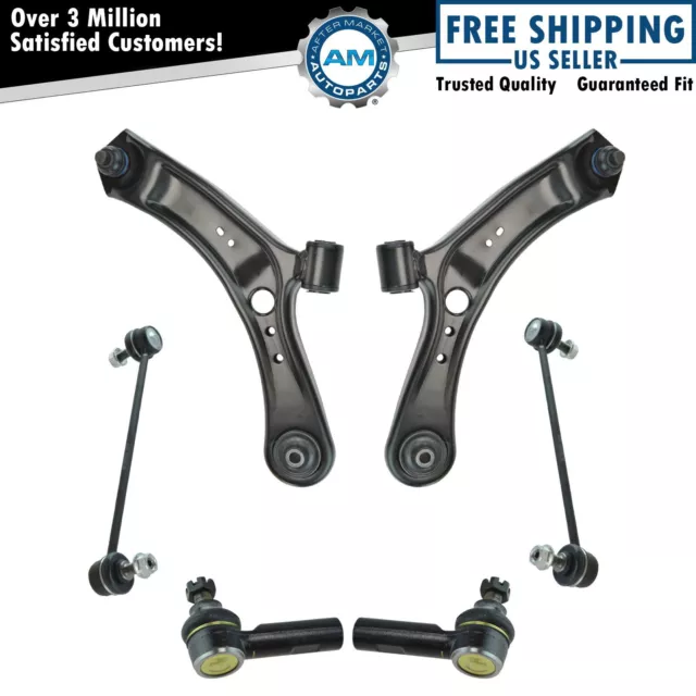 Steering & Suspension Kit Control Arms Ball Joints Sway Links Tie Rods 6pc New