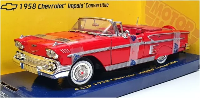 Motor Max escala 1/24 diecast 73200 - 1958 Chevrolet Impala Conv - rojo