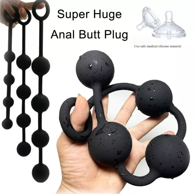 Large-Anal-Beads-Silicone-Butt-Plug-For Woman-Gay-Men-Anus-Dilator-Intimate