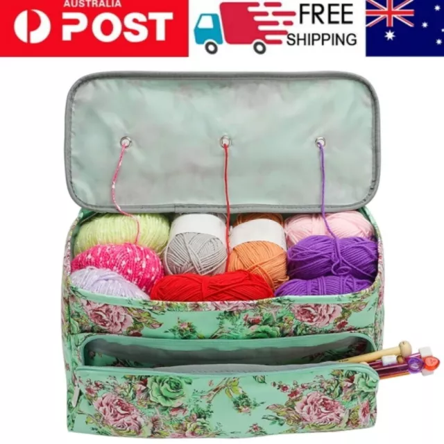 Knitting Bag Large Size Crochet Bag Yarn Storage Organizer Tote Bag Holder Case