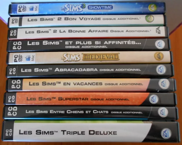 Lot de Jeux Pour PC Les Sims / Les Sims 2 / Sims 3  + EXTENTIONS ADDITIONNELS VF 2