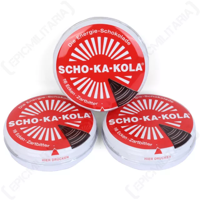 Scho-Ka-Kola deutsche koffeinreiche dunkle Schokolade Geschenkset 3er Weltkrieg SchoKaKola