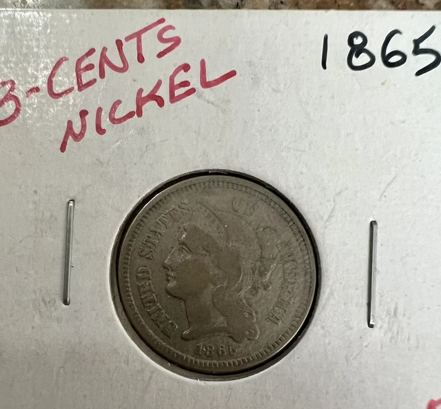 “1865 3 CENT CIVIL WAR ERA” Nickel Coin