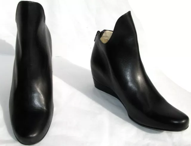 M + F GIRBAUD Bottines low boots compensées SUZY zip cuir noir 41 NEUF & BOITE