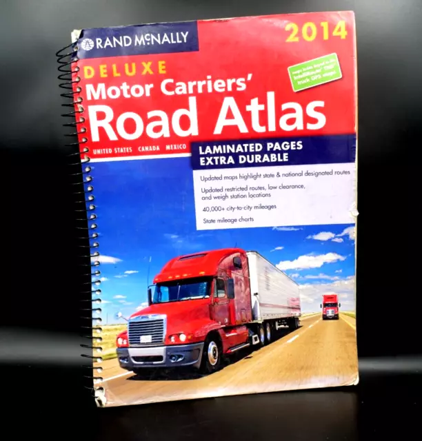 Rand Mcnally 2014 Deluxe Laminated Paged Spiral Bound Motor Carriers Road Atlas