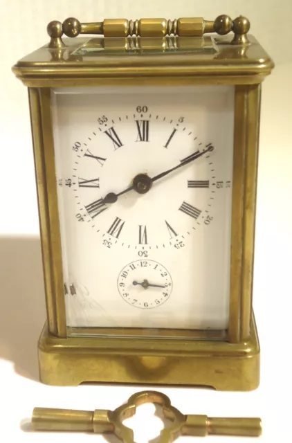 Antique French Brass Carriage Clock 1890