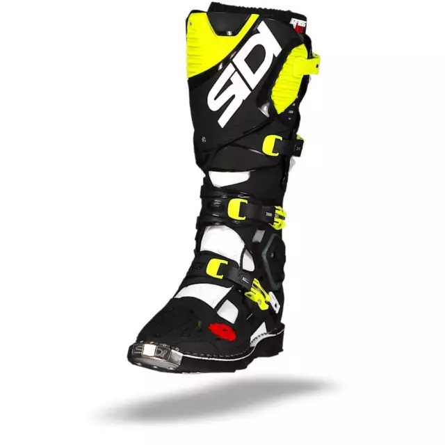 Sidi Crossfire 3 Weiß Schwarz Gelb Fluo Stiefel - Kostenloser Versand!