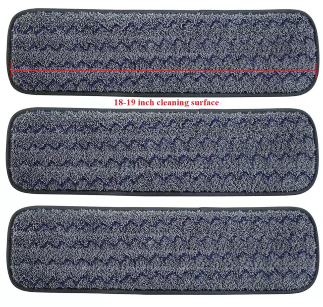 Rubbermaid Commercial 1863895 Q410 HYGEN Microfiber Mop Pad, 18 Inch, 3-Pack