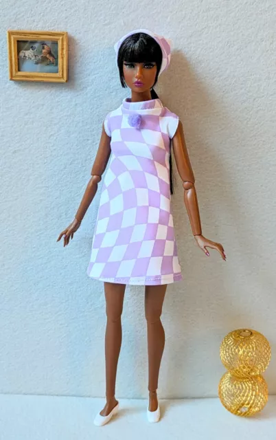 Fashion Kleid Flieder für Barbie Collector Model Muse Fashion Royalty Size Dolls