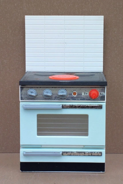 Cuisinière Jouet Ancienne - Bois Et Métal - Gazinière Avec Dinette