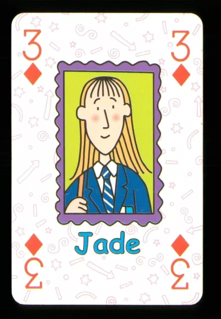 1 x Spielkarte Jacqueline Wilson - Jade - 3 of Diamonds S42