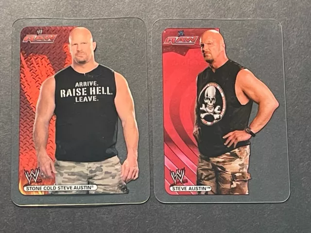 Stone Cold Steve Austin 2006 2007 Italian Edibas Lamincards WWE Acetate Lot (2)